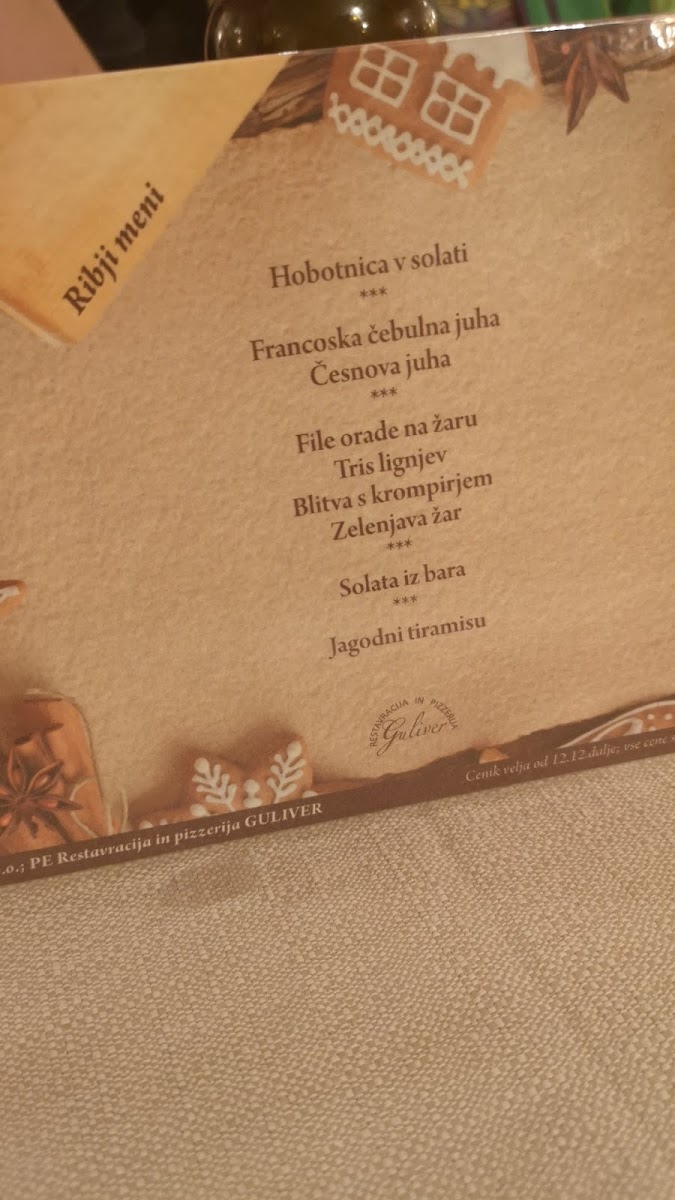 Menu Restavracija In Pizzeria Guliver-5