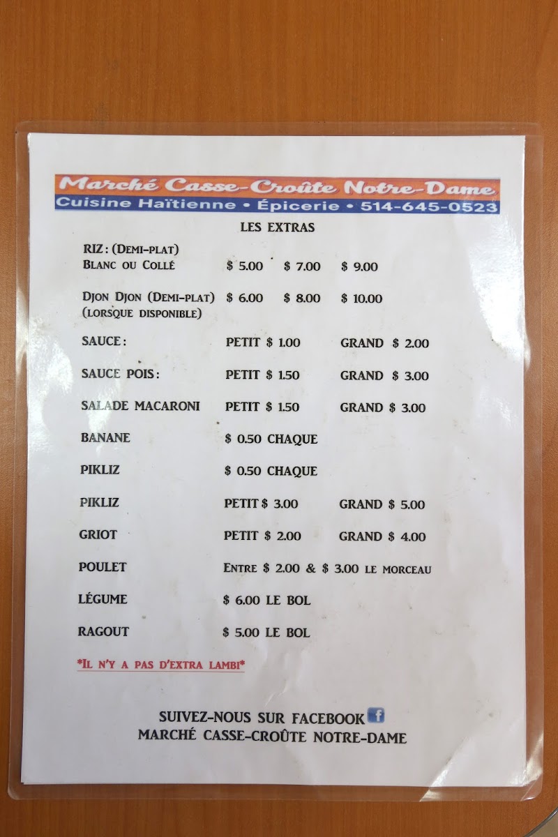 Menu Resto Chez Mariespécialités Créoles-7