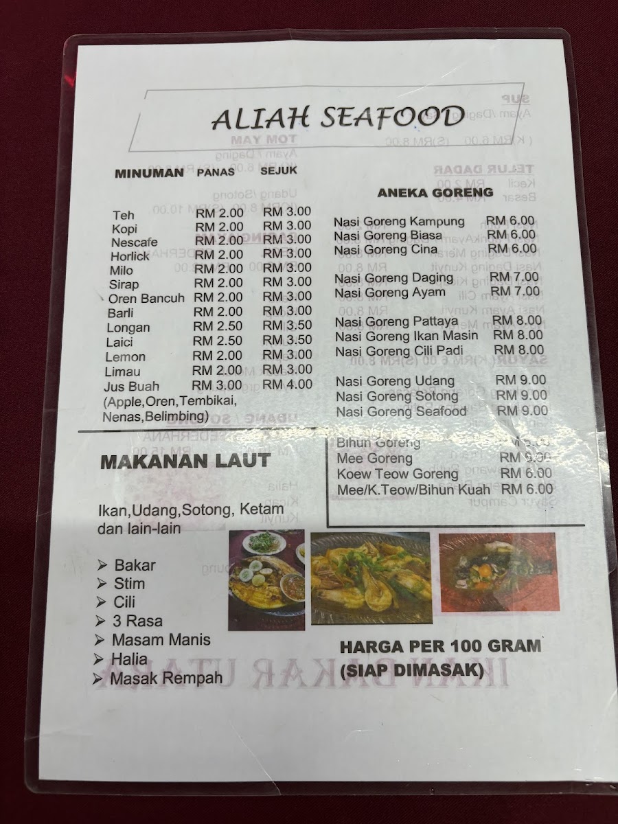 Menu Restoran Aliah-1