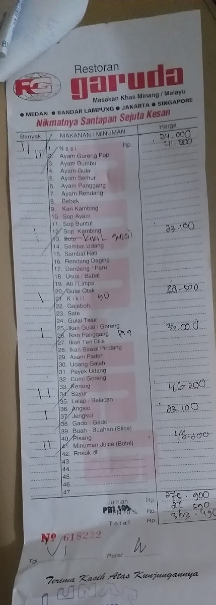 Menu Restoran Garuda Medan-2