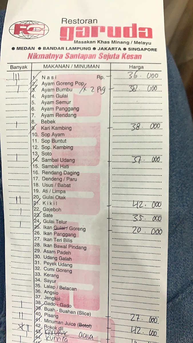 Menu Restoran Garuda Medan-3