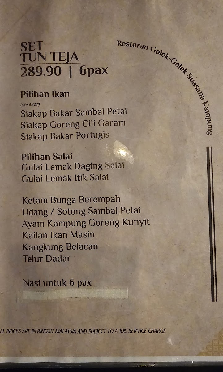 Menu Restoran Golek Golek Suasana Kampung-9