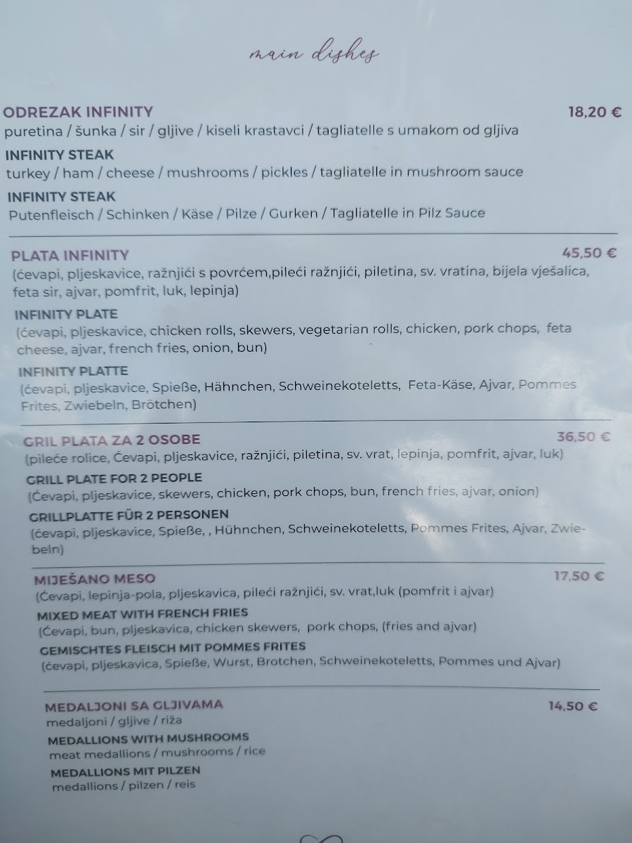 Menu Restoran Infinity-1