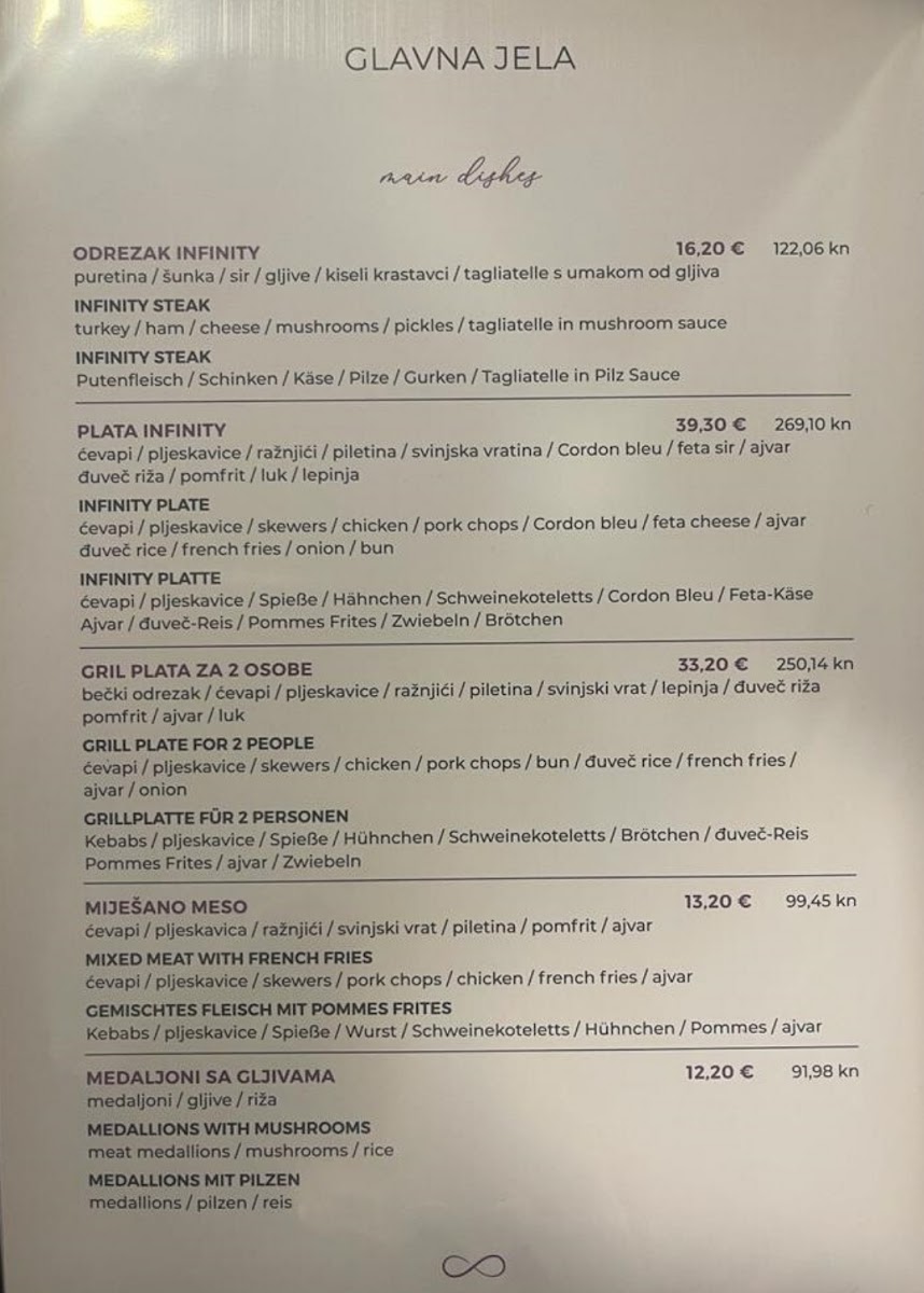 Menu Restoran Infinity-8
