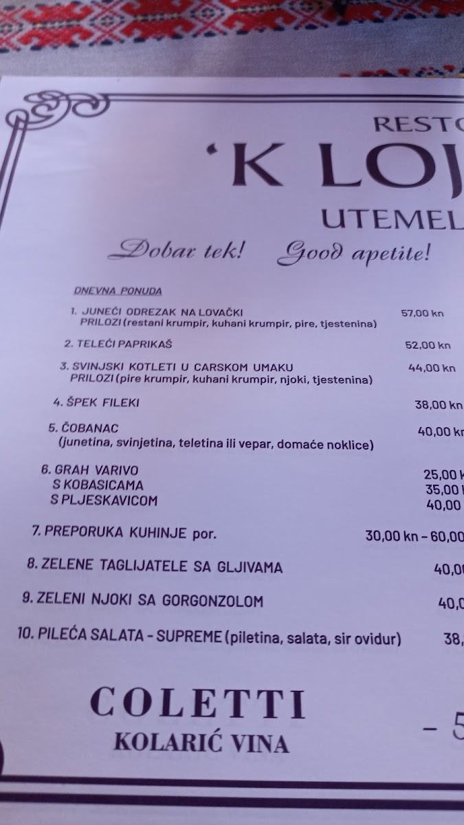Menu Restoran K Lojzeku-7