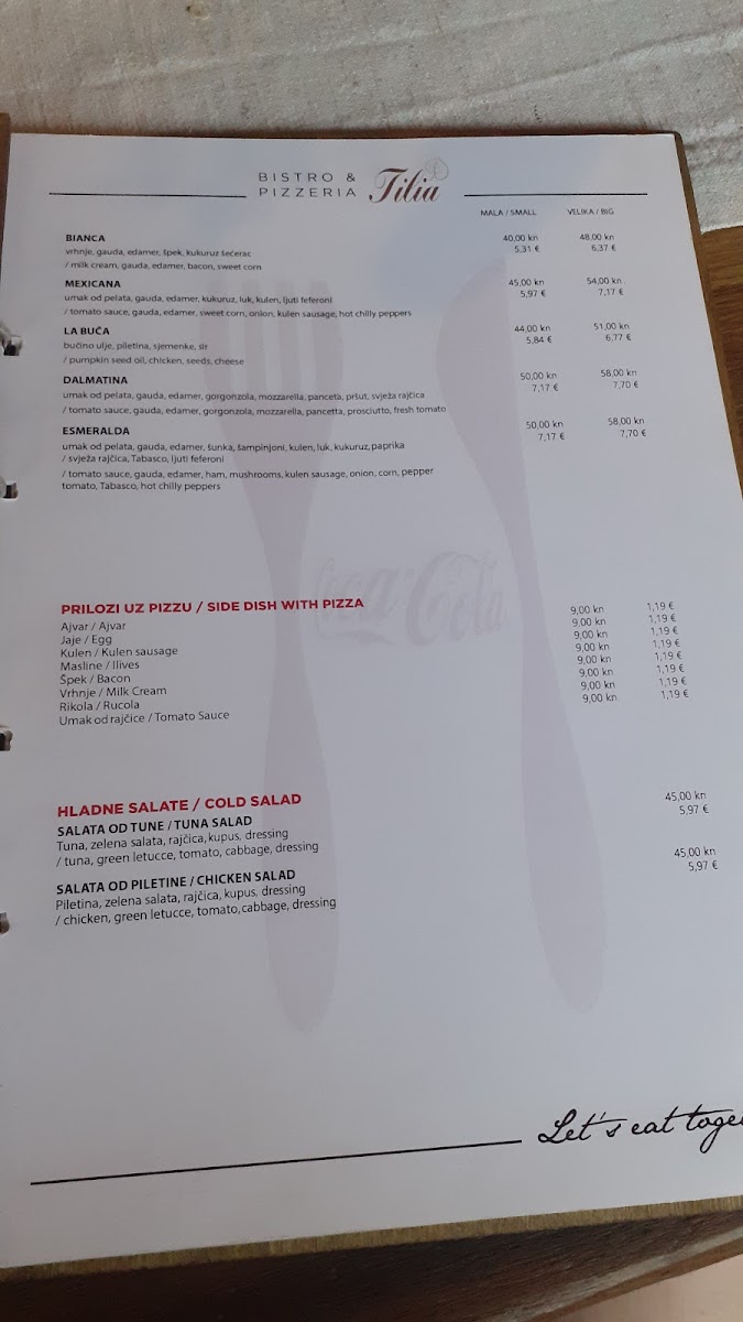 Menu Restoran Pizza&grill Tilia-1