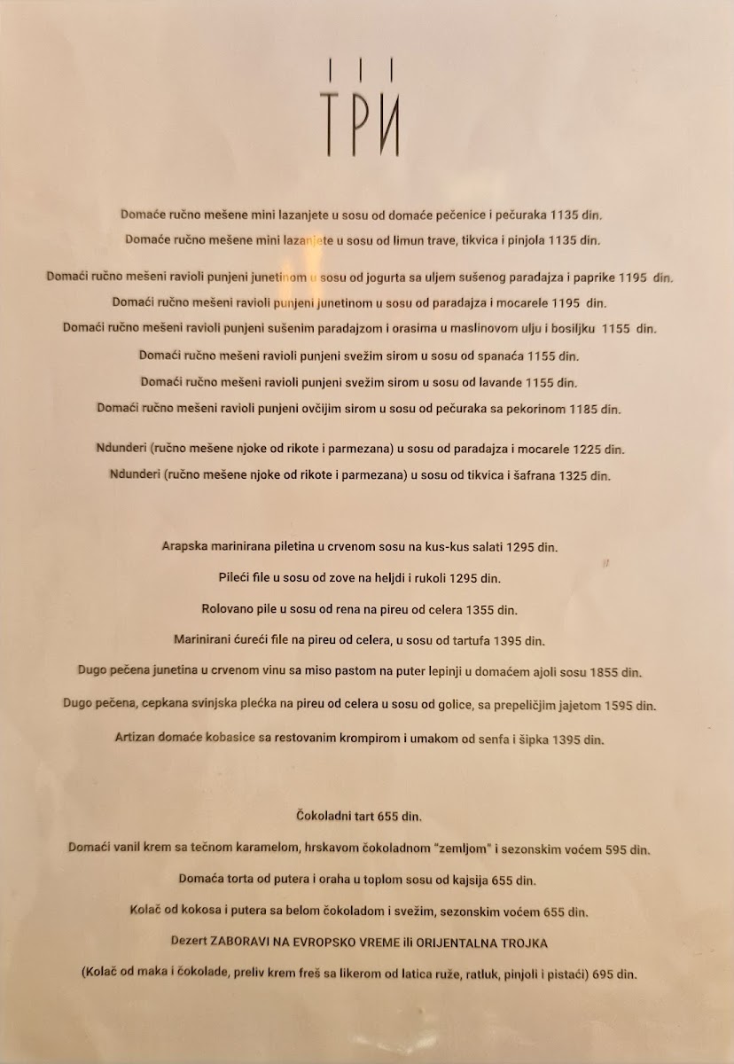 Menu Restoran Tri-8