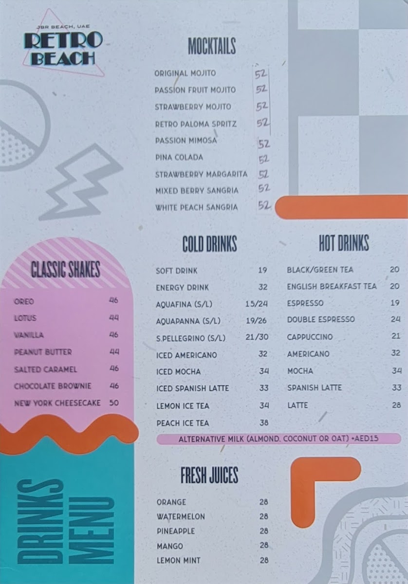 Menu Retro Beach Dubai-1