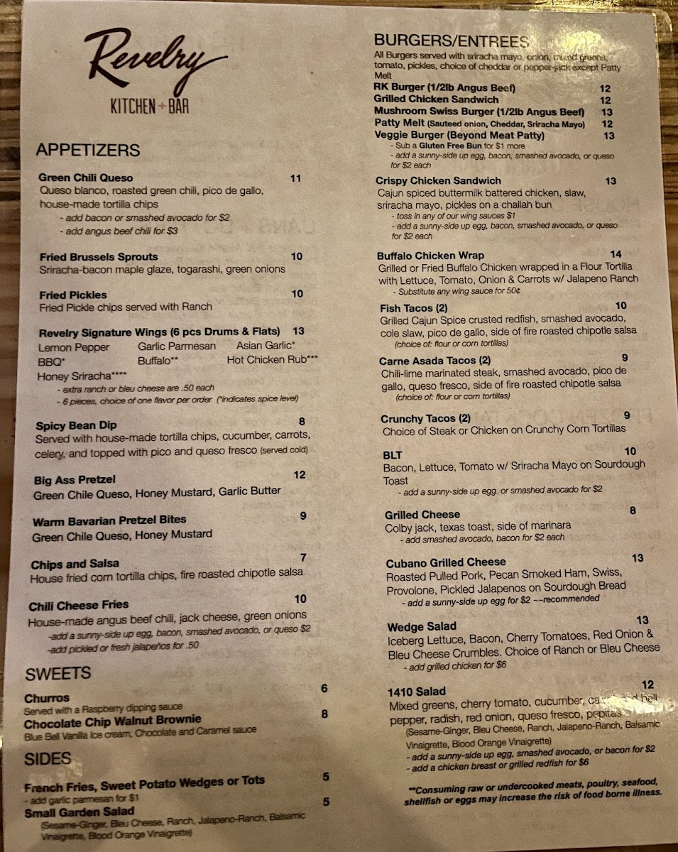 Menu Revelry Kitchen + Bar-1