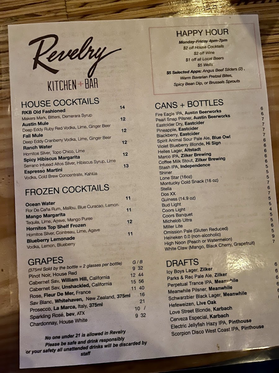 Menu Revelry Kitchen + Bar-5