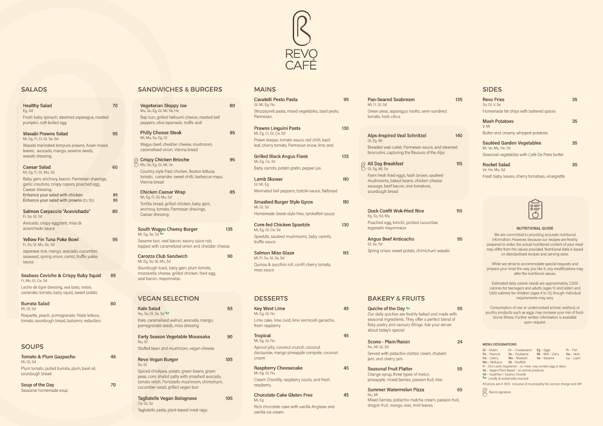 Menu Revo Cafè At Anantara The Palm Dubai Resort-2