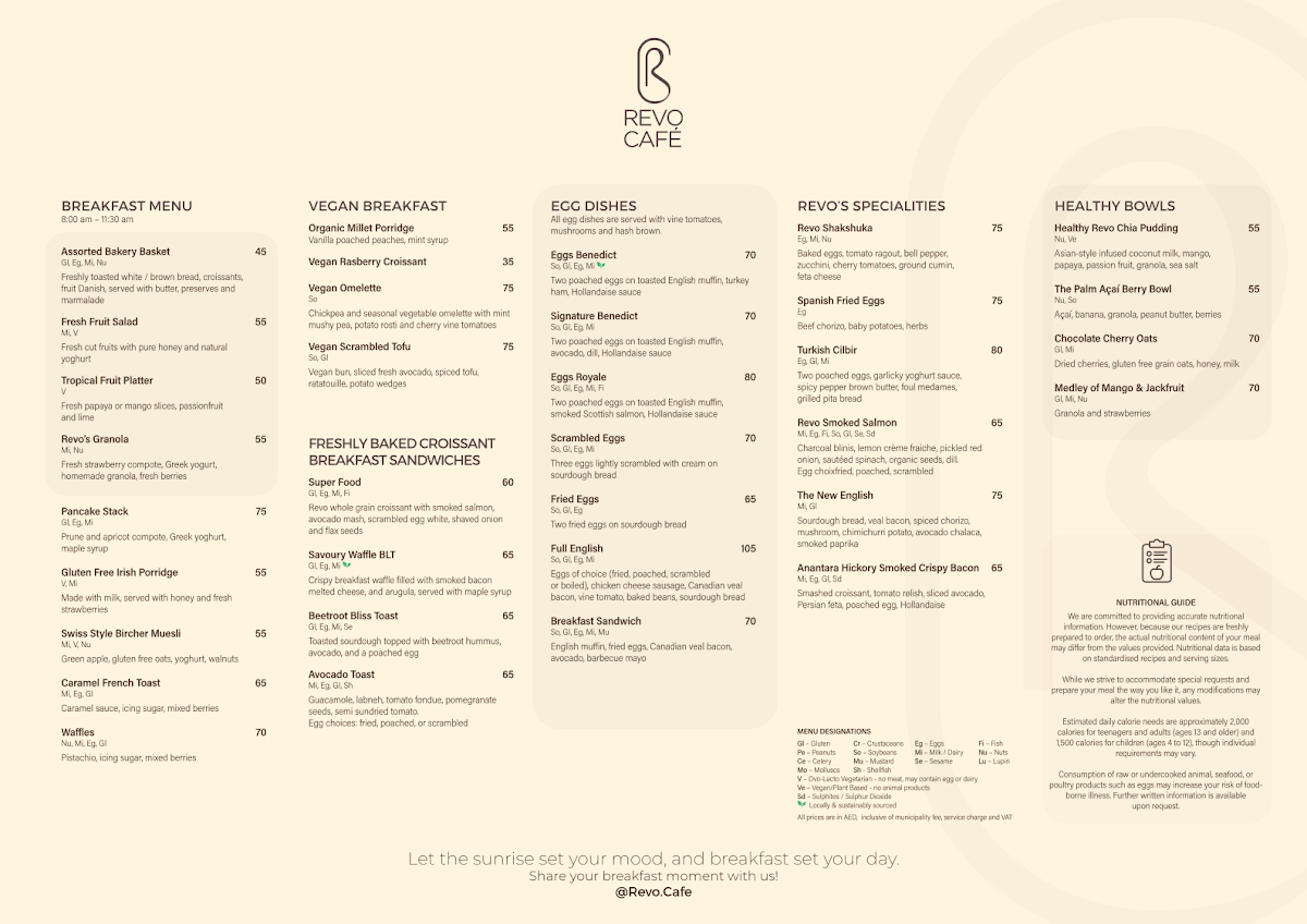 Menu Revo Cafè At Anantara The Palm Dubai Resort-4