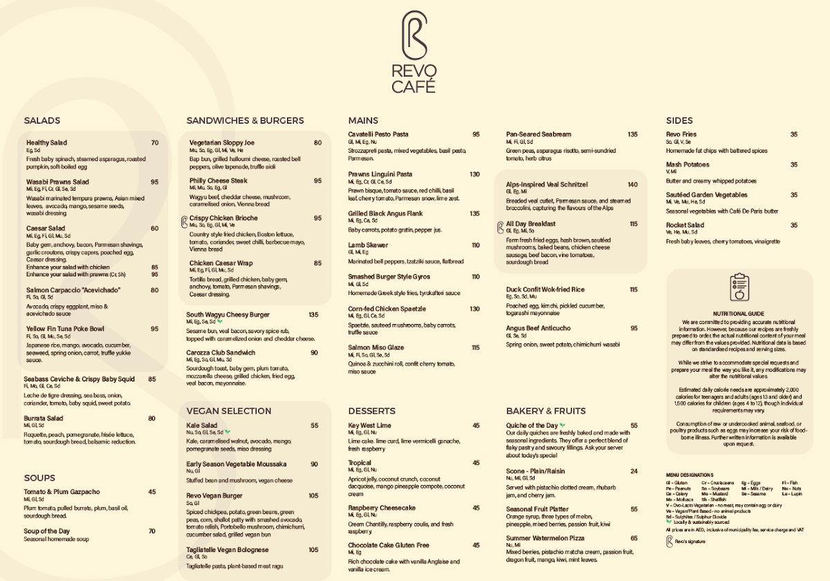 Menu Revo Cafè At Anantara The Palm Dubai Resort-5