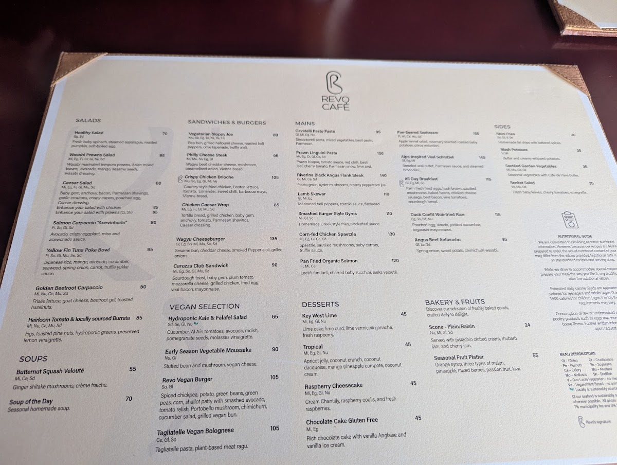 Menu Revo Cafè At Anantara The Palm Dubai Resort-9
