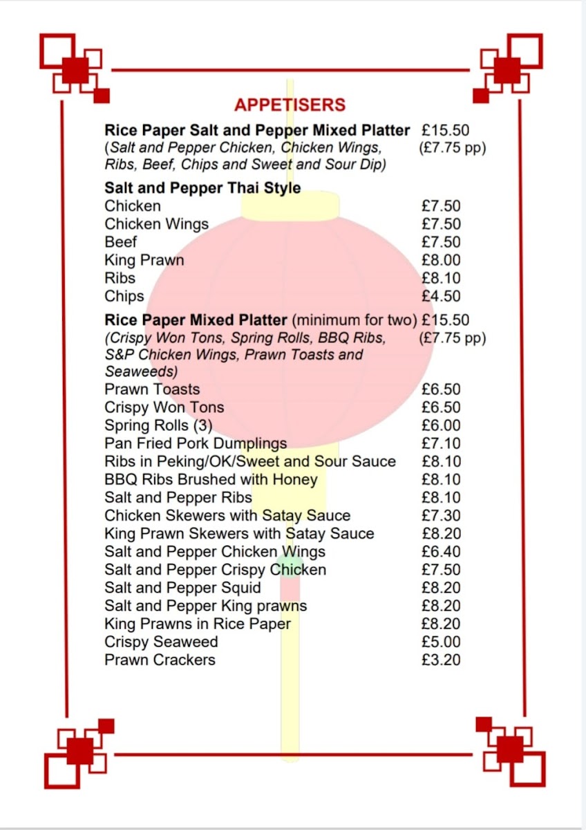 Menu Rice Paper Cantonese Restaurants & Takeaway-3