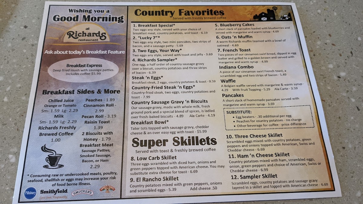 Menu Richards Restaurant - Decatur,in-2