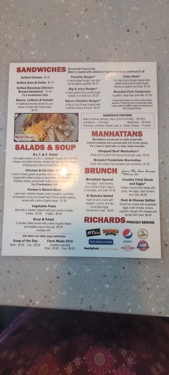 Menu Richards Restaurant - Decatur,in-5