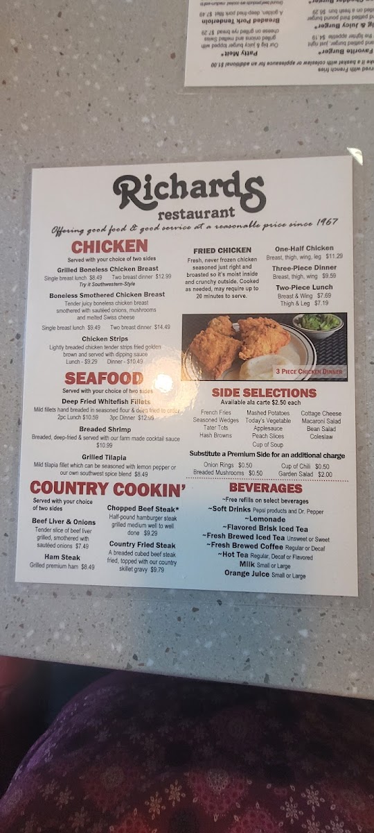 Menu Richards Restaurant - Decatur,in-7