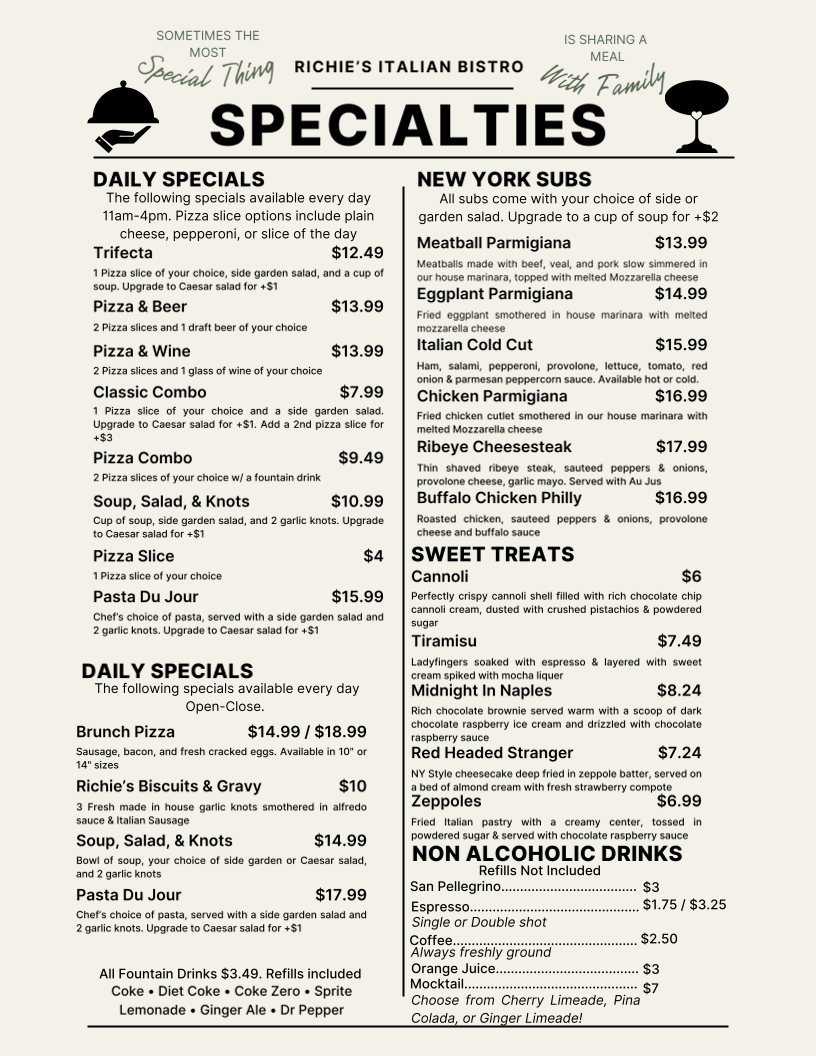 Menu Richie's Italian Bistro At Riverwalk-3