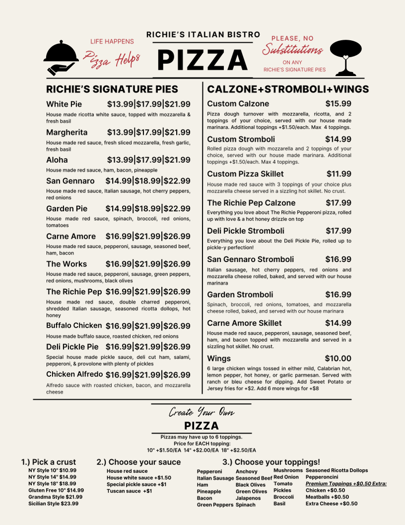 Menu Richie's Italian Bistro At Riverwalk-4