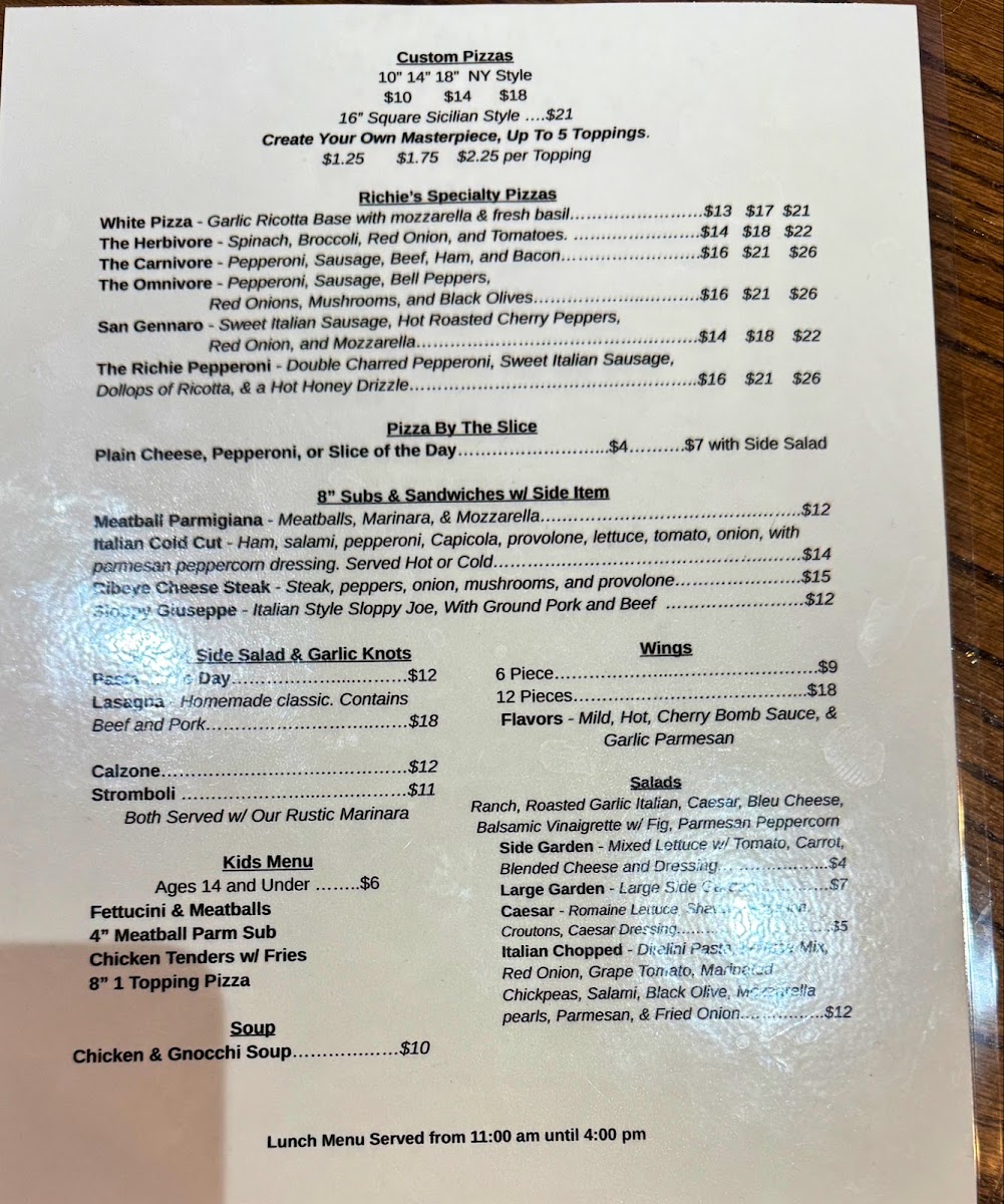 Menu Richie's Italian Bistro At Riverwalk-7