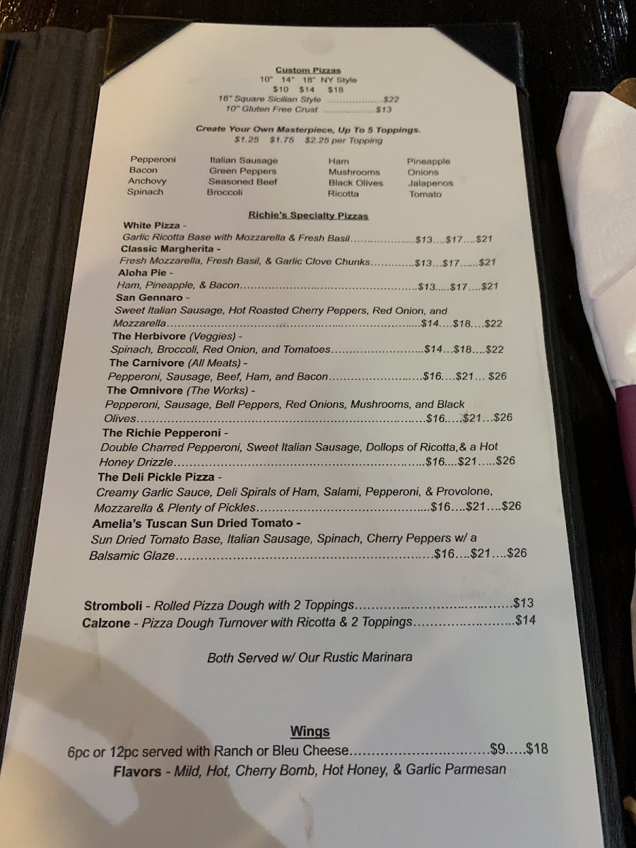 Menu Richie's Italian Bistro At Riverwalk-9