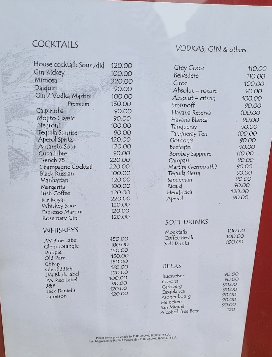Menu Rick's Café-1