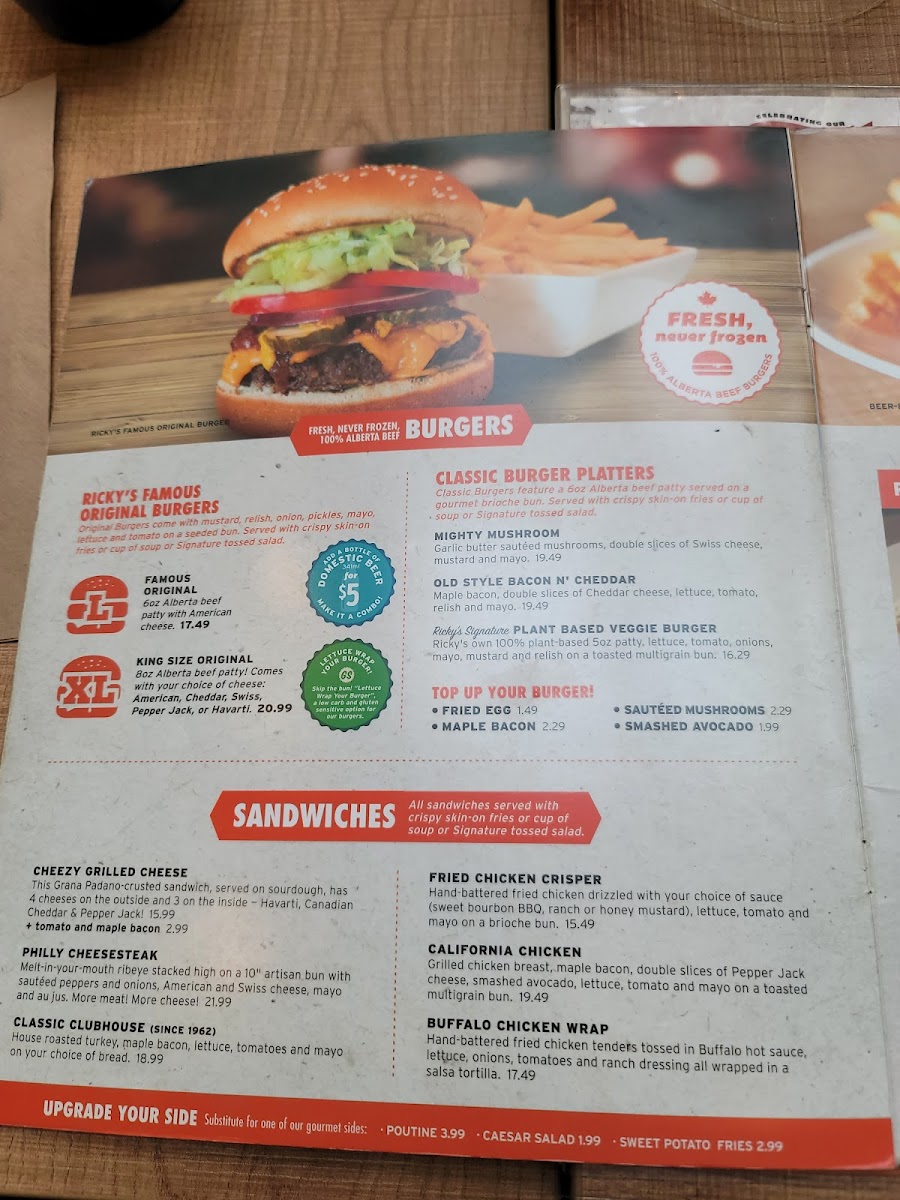 Menu Ricky's All Day Grill - Evergreen-1