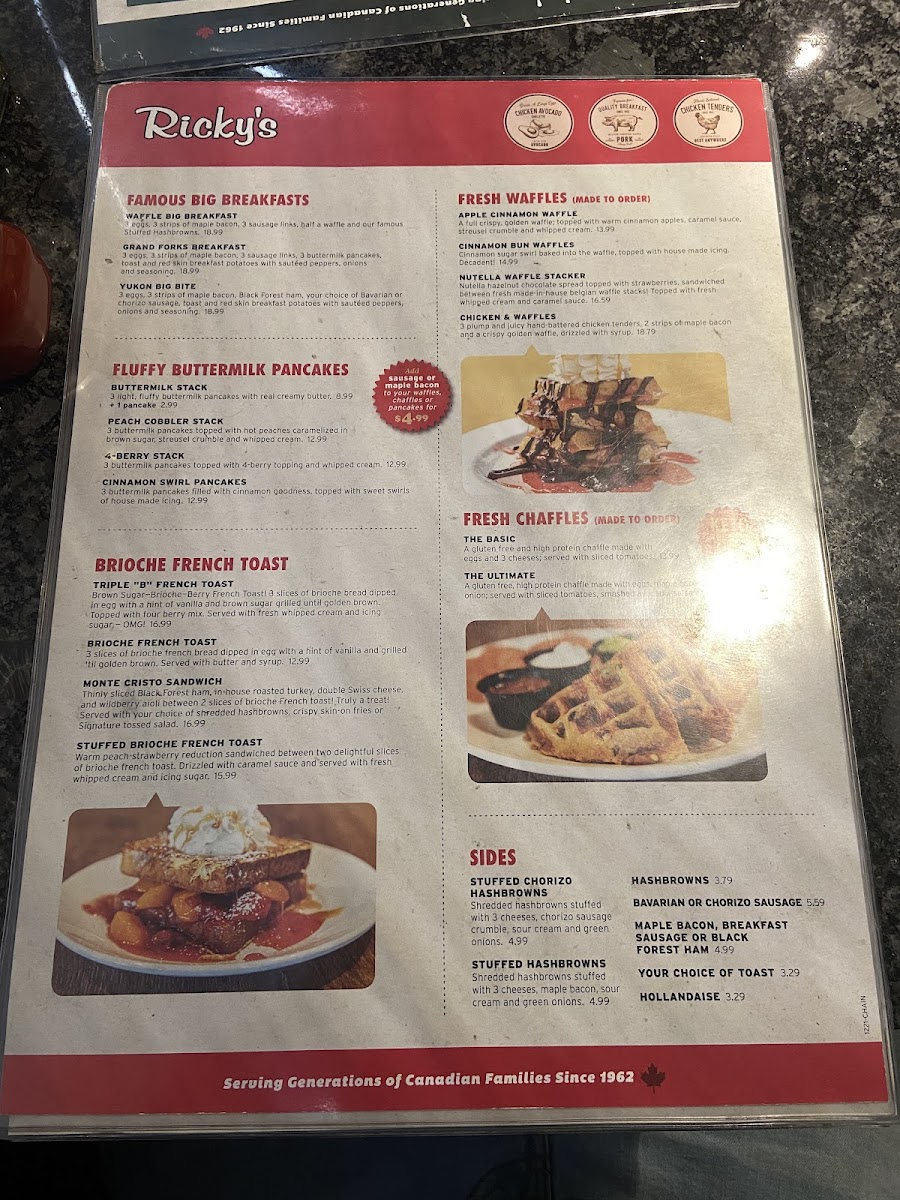 Menu Ricky's All Day Grill - Grande Prairie-1