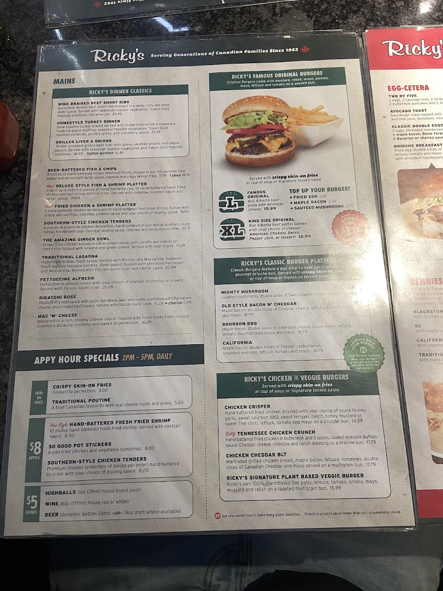 Menu Ricky's All Day Grill - Grande Prairie-4