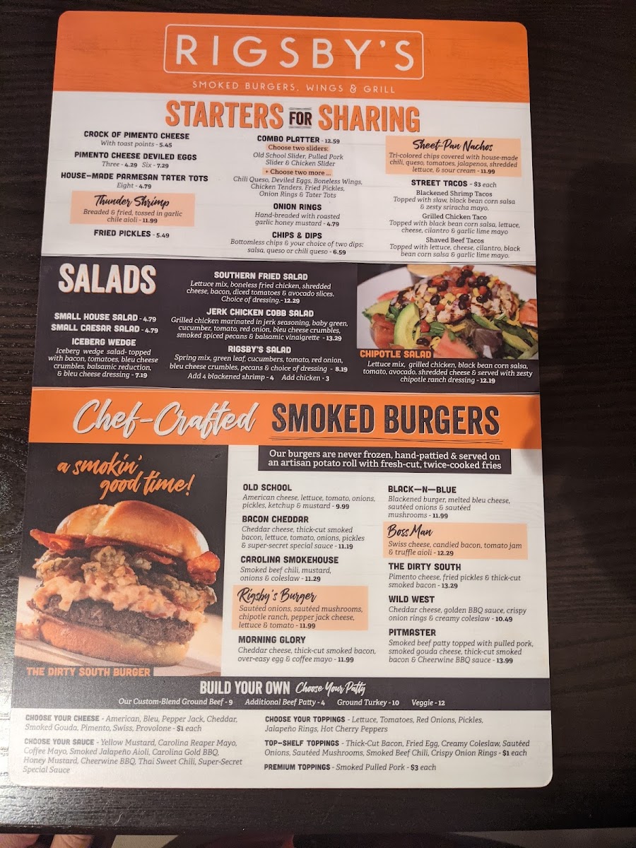 Menu Rigsby's Smoked Burgers, Wings & Grill-10