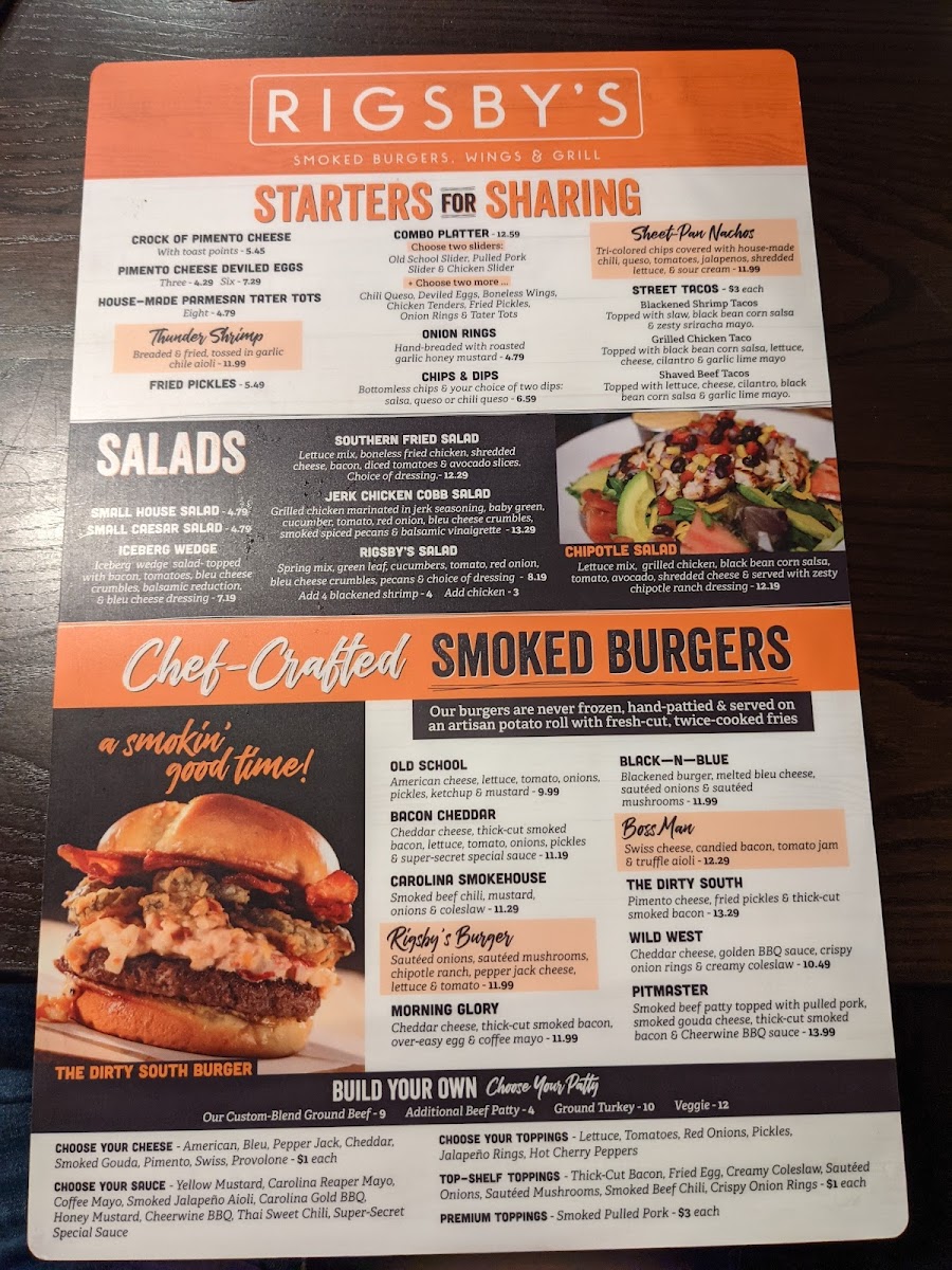 Menu Rigsby's Smoked Burgers, Wings & Grill-6
