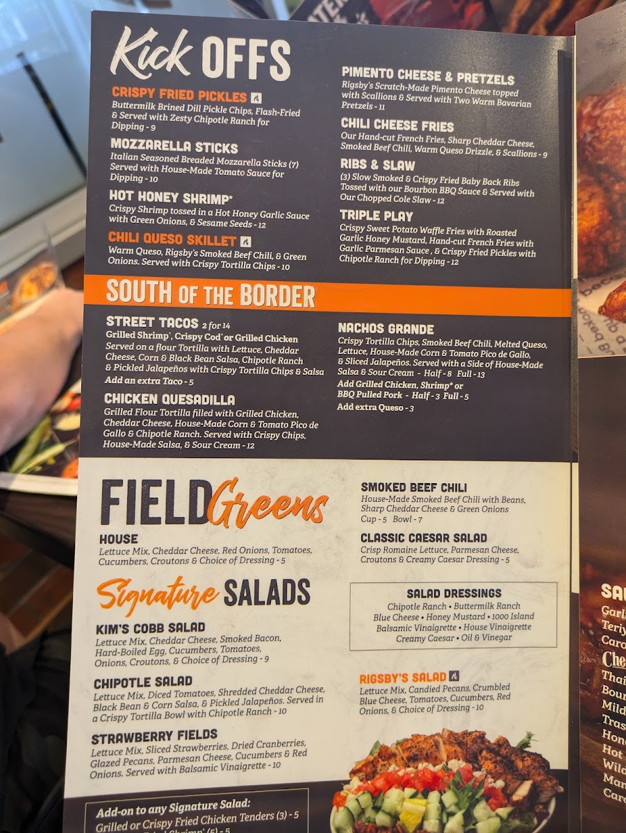 Menu Rigsby's Smoked Burgers, Wings & Grill-9