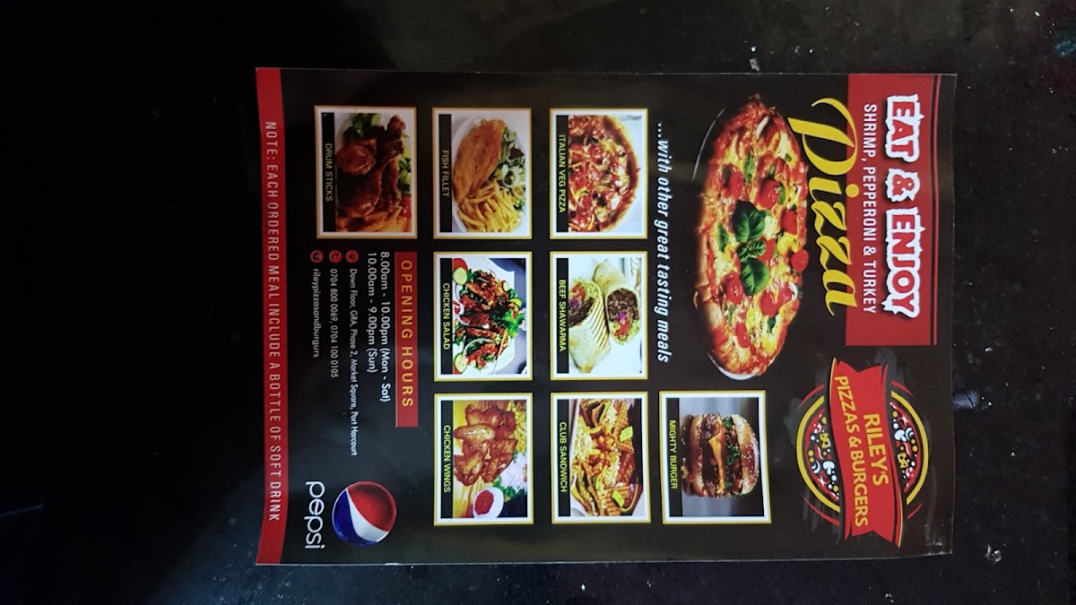 Menu Riley's Pizza's And Burgers-10