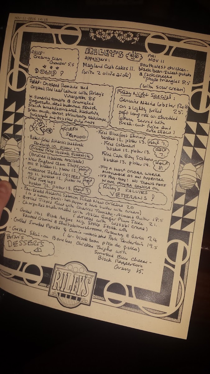 Menu Riley's-8