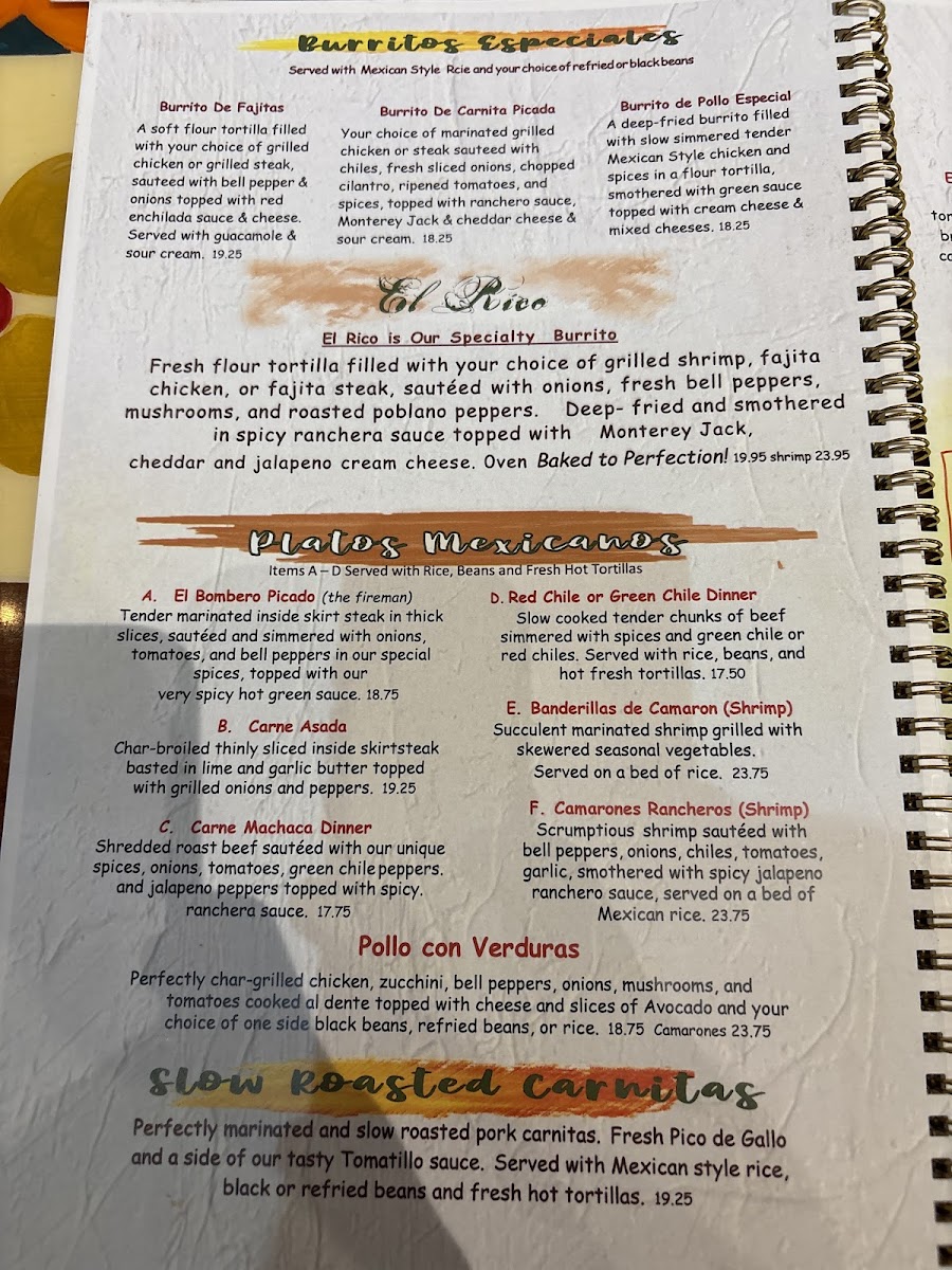 Menu Rio Mirage Cafe- El Mirage Location-1