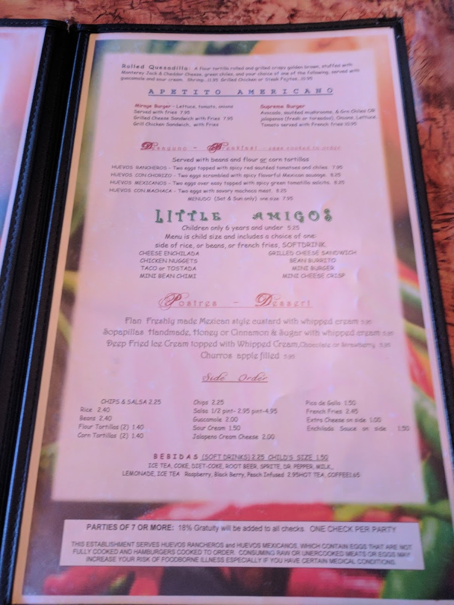 Menu Rio Mirage Cafe- El Mirage Location-10