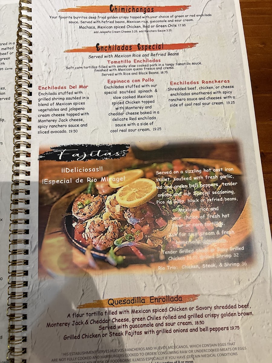 Menu Rio Mirage Cafe- El Mirage Location-2