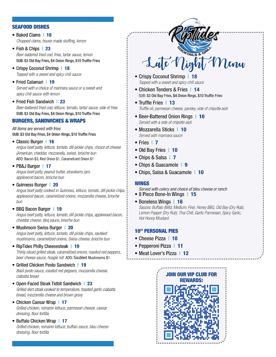 Menu Riptides Cocktails And Grill-2