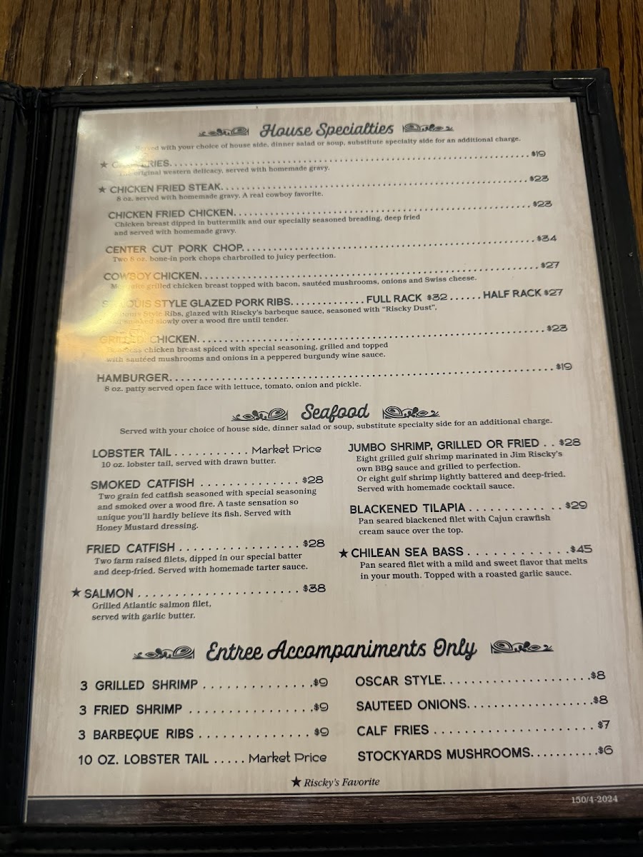 Menu Riscky's Steakhouse-10