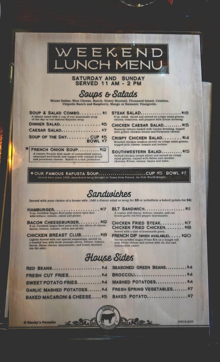 Menu Riscky's Steakhouse-4