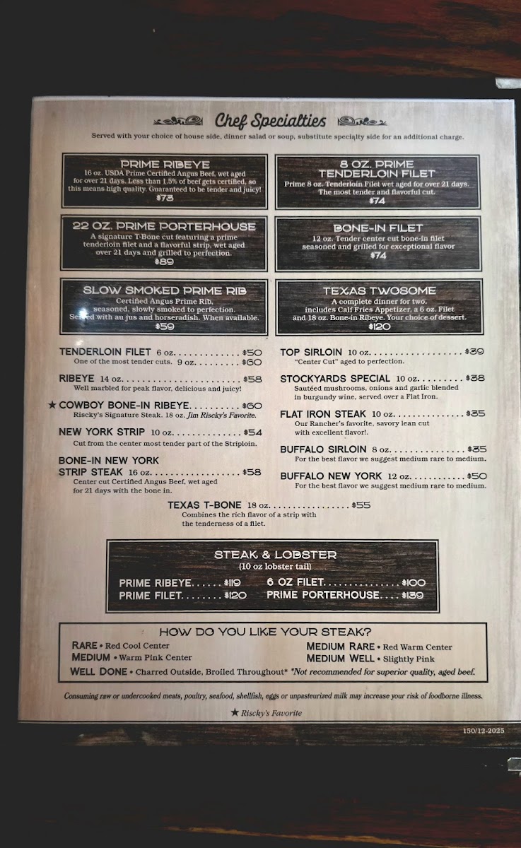 Menu Riscky's Steakhouse-5
