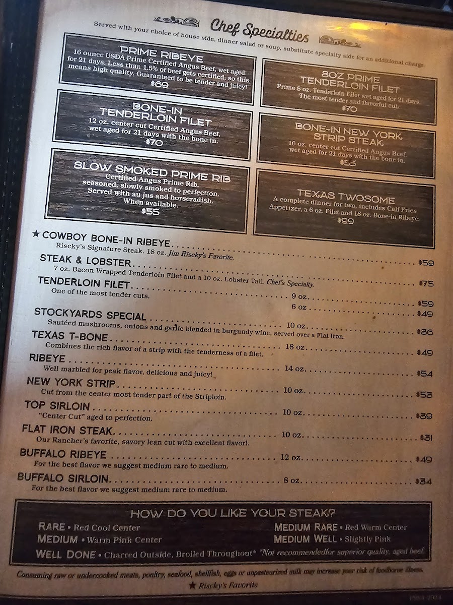 Menu Riscky's Steakhouse-7