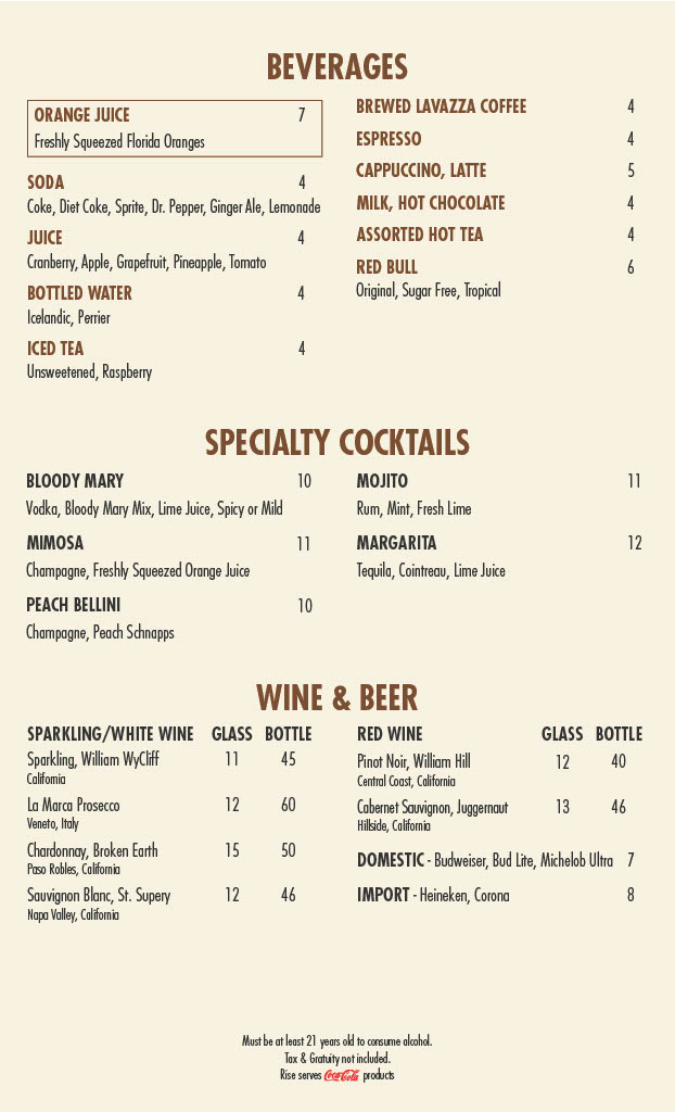 Menu Rise Kitchen & Deli (In Seminole Hard Rock Hollywood)-2