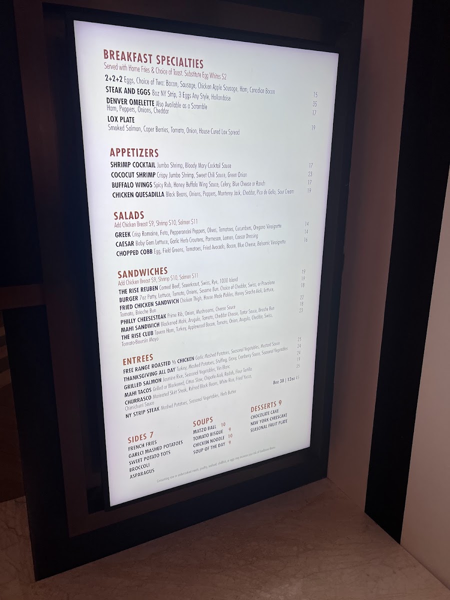 Menu Rise Kitchen & Deli (In Seminole Hard Rock Hollywood)-8
