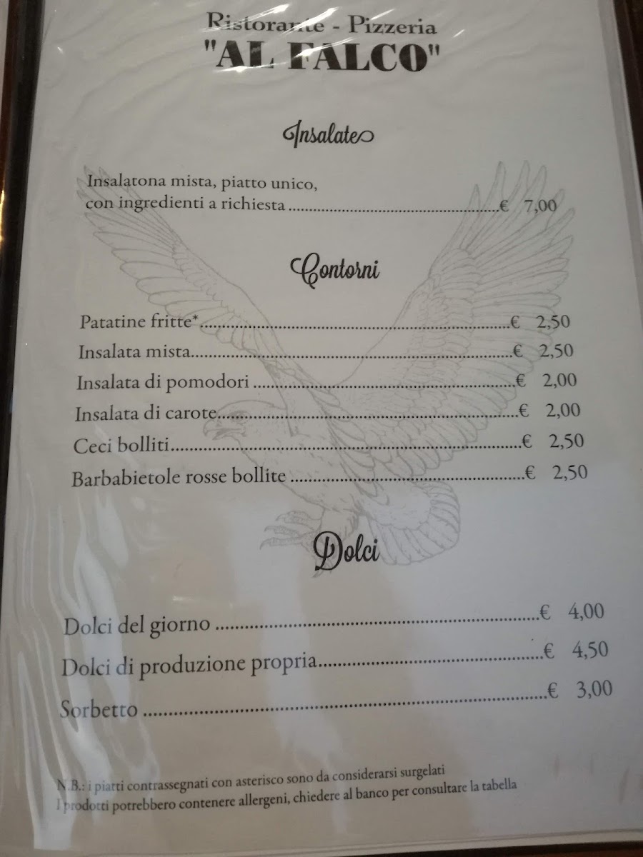 Menu Ristorante Al Falco-1