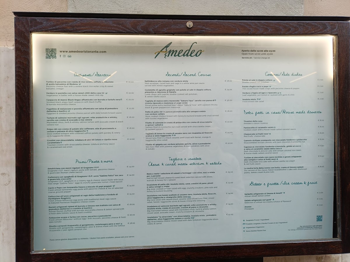 Menu Ristorante Amedeo-1