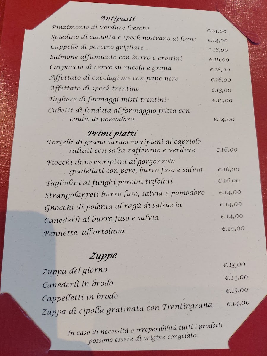 Menu Ristorante Artini-1