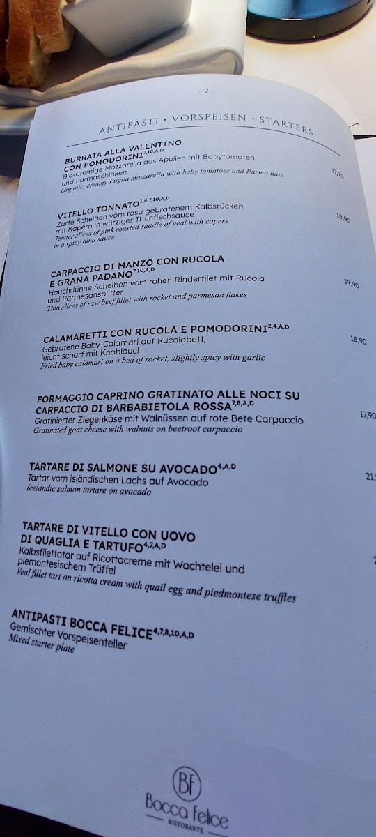 Menu Ristorante Bocca Felice Berlin-Mitte-9