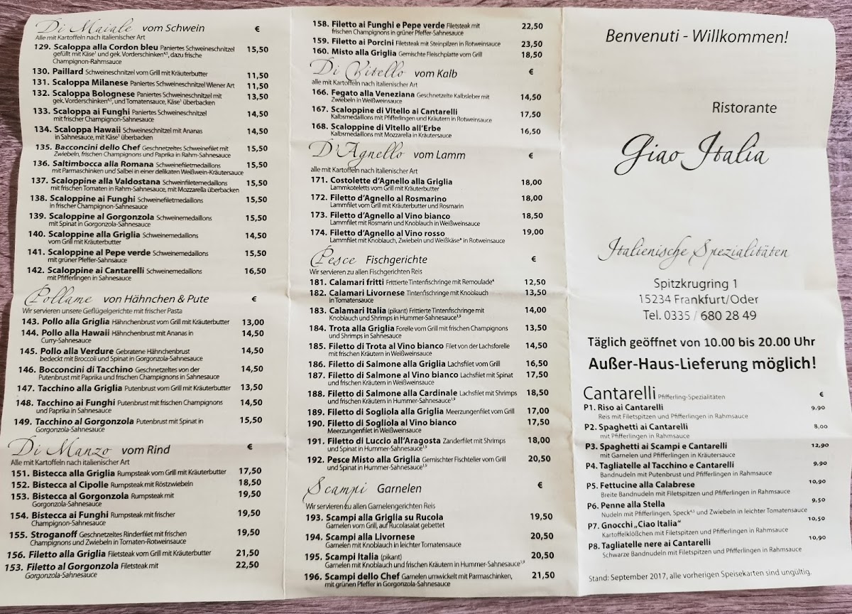 Menu Ristorante Ciao Italia-1